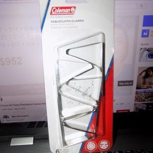 Nice Coleman Table Cloth Clamps in Sealed Package